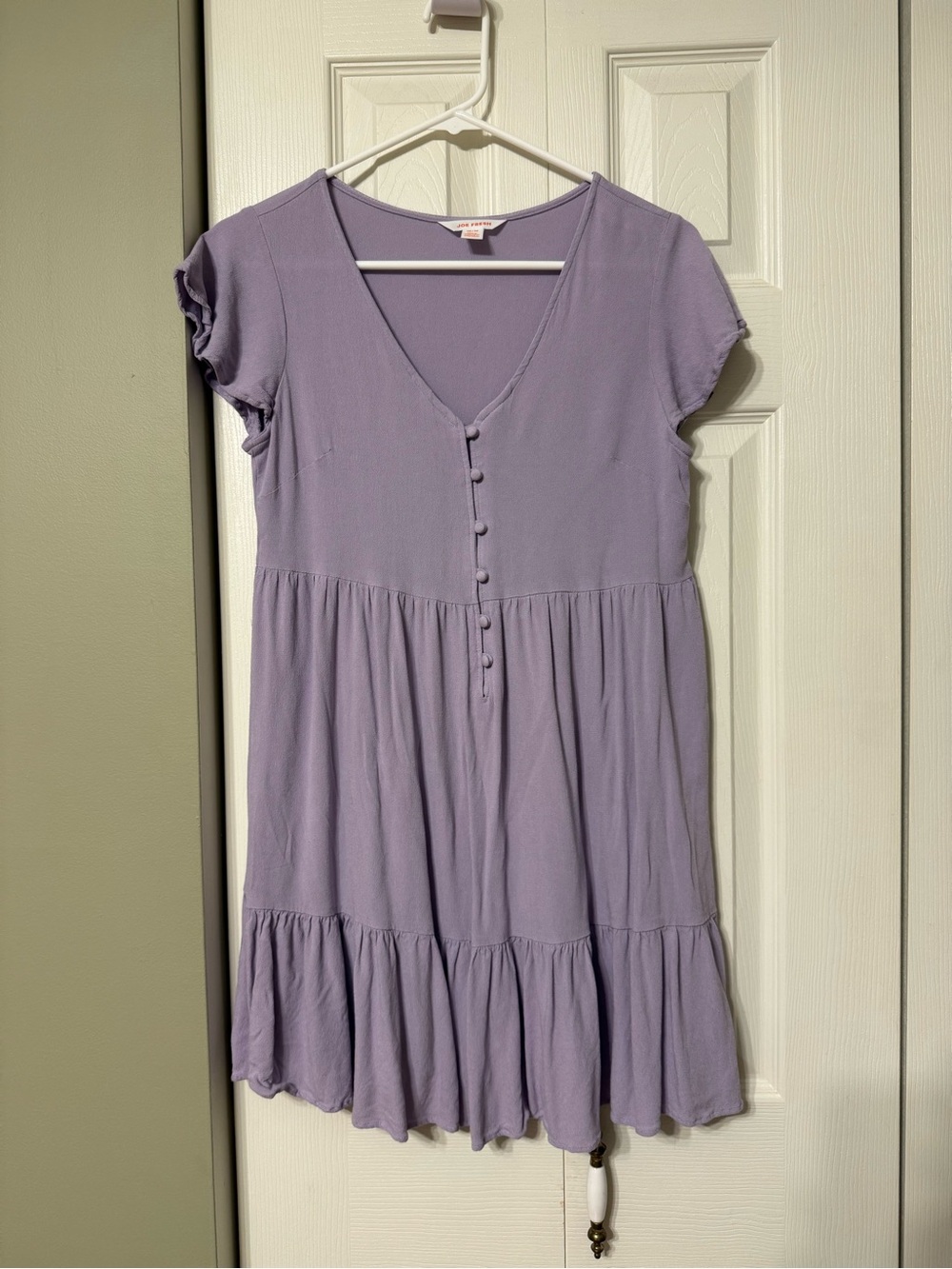 Joe Fresh Lavender Button-Front Tiered Dress